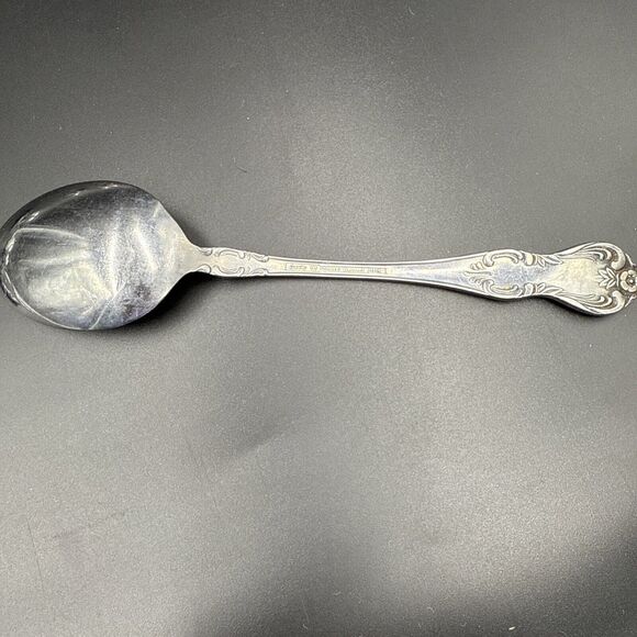 Easterling Valhalla Place Oval Soup Spoon Stainless Vintage Japan Set of 6 1950s - Picture 4 of 5